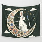 Rabbit on the moon  Wall Tapestry Gallery Image 4