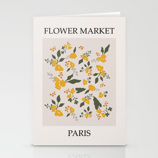 Flower Market Yellow Flowers Stationery Card Gallery Image 2