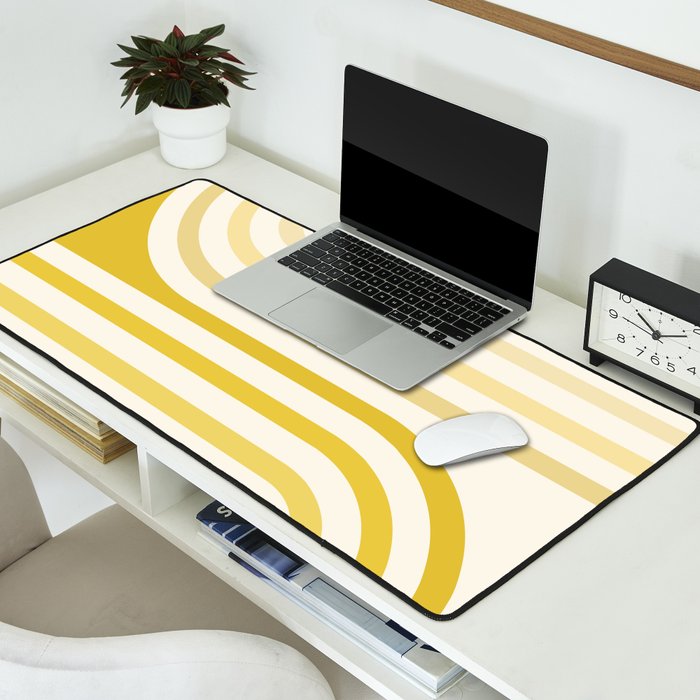 Bold Curvature Stripes XVIII Desk Mat Gallery Image 2