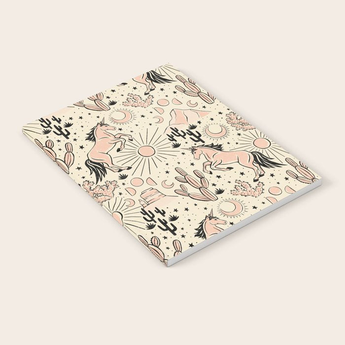 Desert Unicorn - Black, peach pink, and cream Notebook Gallery Image 2