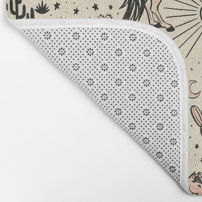 Desert Unicorn - Black, peach pink, and cream Bath Mat Gallery Image 2