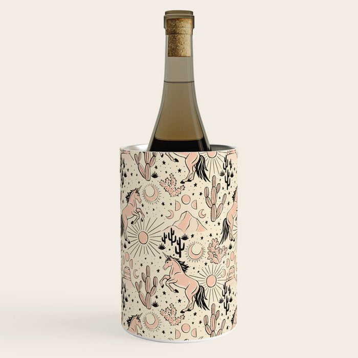Desert Unicorn - Black, peach pink, and cream Wine Chiller Gallery Image 2