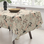 Desert Unicorn - Black, peach pink, and cream Tablecloth Gallery Image 3
