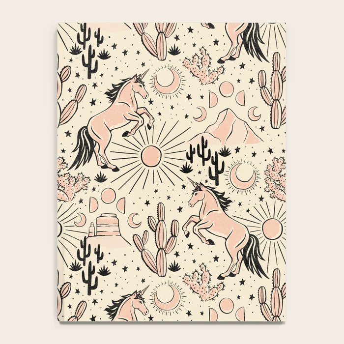 Desert Unicorn - Black, peach pink, and cream Notebook Gallery Image 4