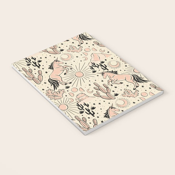 Desert Unicorn - Black, peach pink, and cream Notebook Gallery Image 3