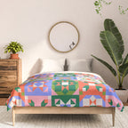 Bright Geometric Quilt Mosaic Pattern Comforter Gallery Image 3