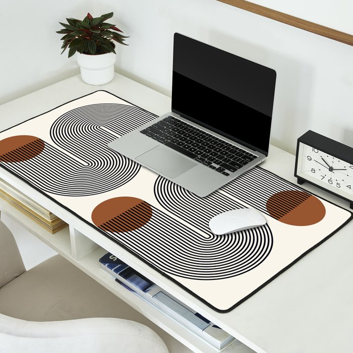 Abstraction_SUN_LINE_POP_ART_Minimalism_S001S Desk Mat Gallery Image 2