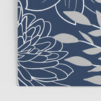 Festive, Floral Prints and Leaves, Line Art, Navy Blue and Gray Poster Gallery Image 3