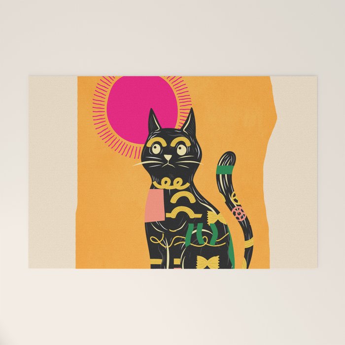 Very Happy Abstract Cat 4 Welcome Mat Gallery Image 1