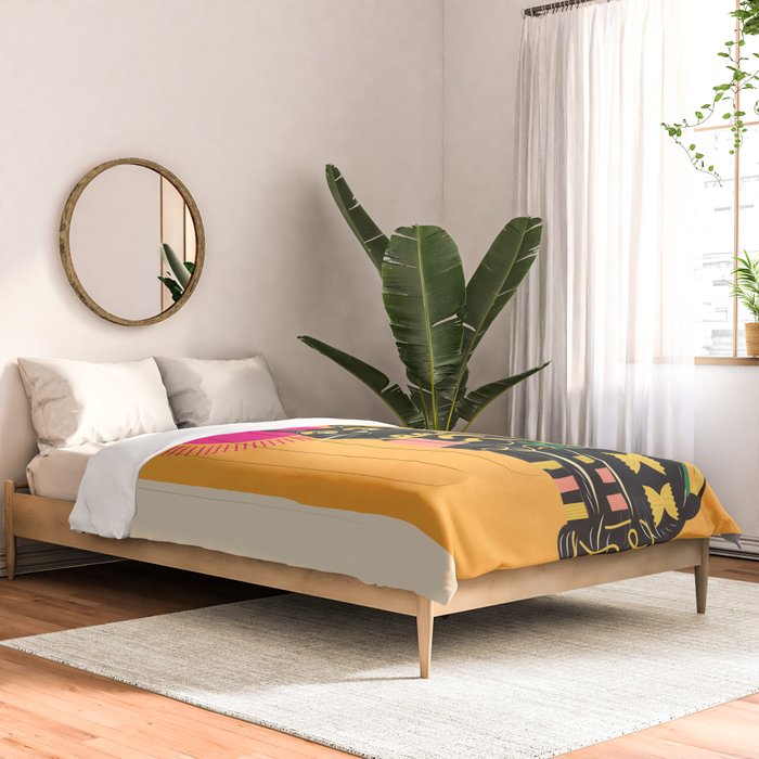 Very Happy Abstract Cat 4 Comforter Gallery Image 2