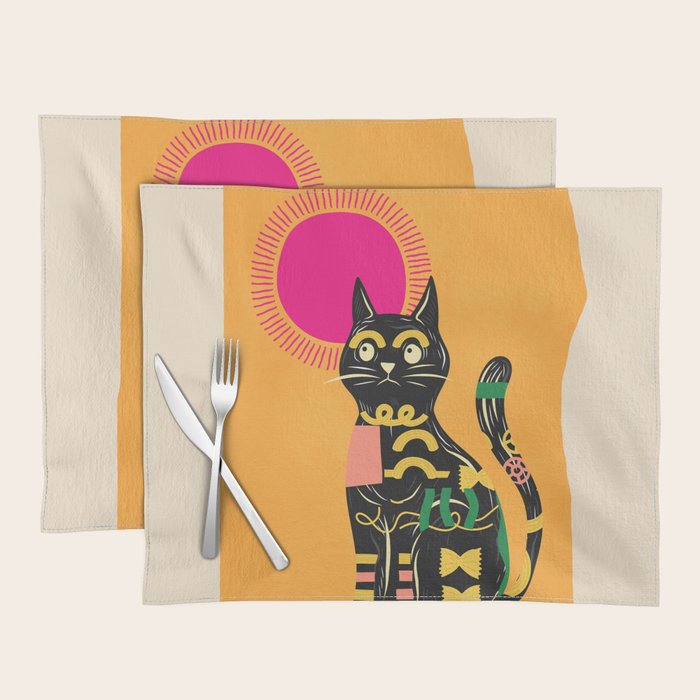 Very Happy Abstract Cat 4 Placemat Gallery Image 1