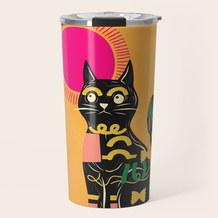 Very Happy Abstract Cat 4 Travel Mug Gallery Image 1