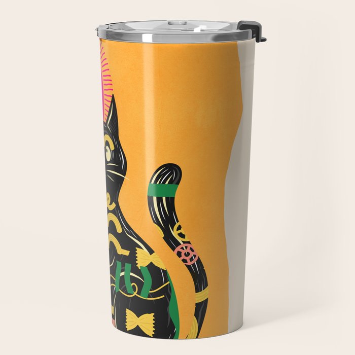 Very Happy Abstract Cat 4 Travel Mug Gallery Image 2