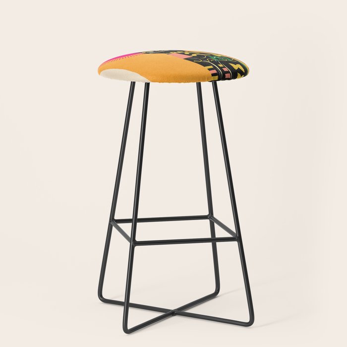 Very Happy Abstract Cat 4 Stool Gallery Image 1