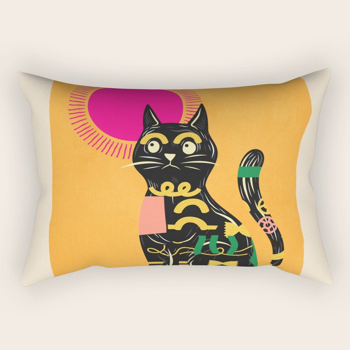 Very Happy Abstract Cat 4 Rectangular Pillow Gallery Image 2