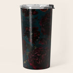 Vintage Black Dramatic Glamour Autumn Romanticism: Maximalism Moody Florals - Grand Millennial Midnight burgundy Roses Black Roses Bouquets and Nostalgic Gothic Mystic Flowers Travel Mug Gallery Image 2