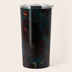 Vintage Black Dramatic Glamour Autumn Romanticism: Maximalism Moody Florals - Grand Millennial Midnight burgundy Roses Black Roses Bouquets and Nostalgic Gothic Mystic Flowers Travel Mug Gallery Image 1