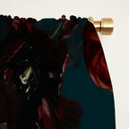 Vintage Black Dramatic Glamour Autumn Romanticism: Maximalism Moody Florals - Grand Millennial Midnight burgundy Roses Black Roses Bouquets and Nostalgic Gothic Mystic Flowers Window Curtain Gallery Image 2