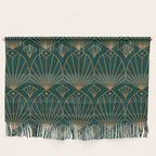 Art Deco Emerald Green & Gold Pattern Wall Hanging Gallery Image 1