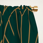 Art Deco Emerald Green & Gold Pattern Window Curtain Gallery Image 2