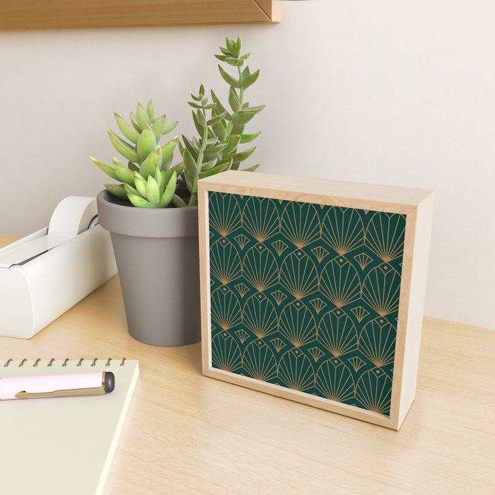 Art Deco Emerald Green & Gold Pattern Mini Art Print Gallery Image 2