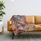 Flamingos and Floral Pattern Throw Blanket Gallery Image 1