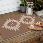 Southwestern Minimalism XXV - Coffee Creme Outdoor Rug Gallery Image 2