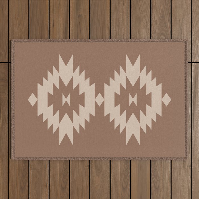 Southwestern Minimalism XXV - Coffee Creme Outdoor Rug Gallery Image 1