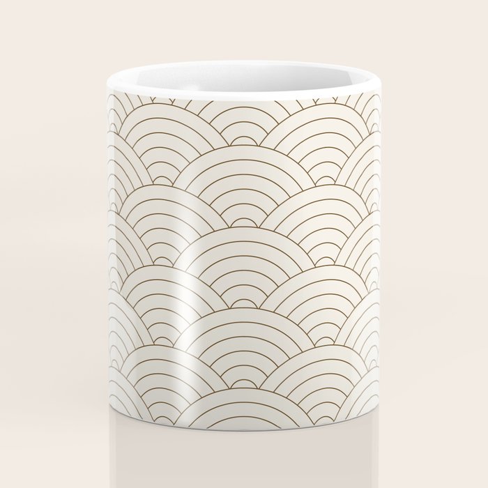 Waves (Cream & Chocolate) Coffee Mug Gallery Image 4