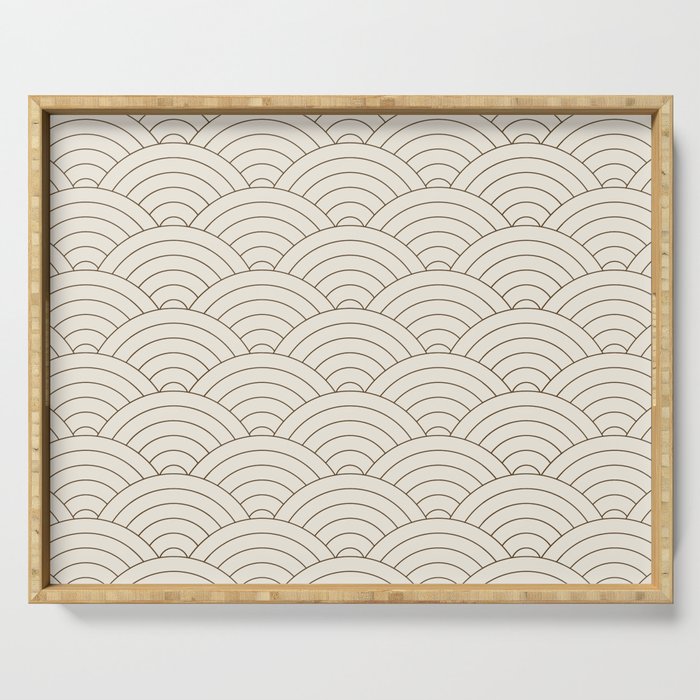 Waves (Cream & Chocolate) Serving Tray Gallery Image 1