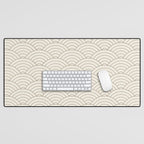 Waves (Cream & Chocolate) Desk Mat Gallery Image 1