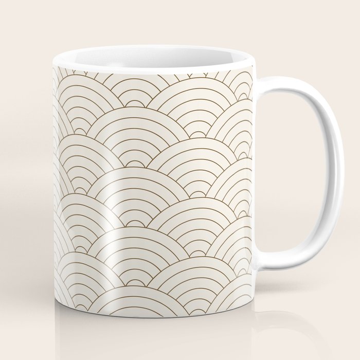 Waves (Cream & Chocolate) Coffee Mug Gallery Image 1
