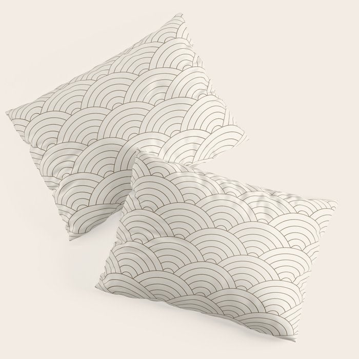 Waves (Cream & Chocolate) Pillow Sham Gallery Image 1