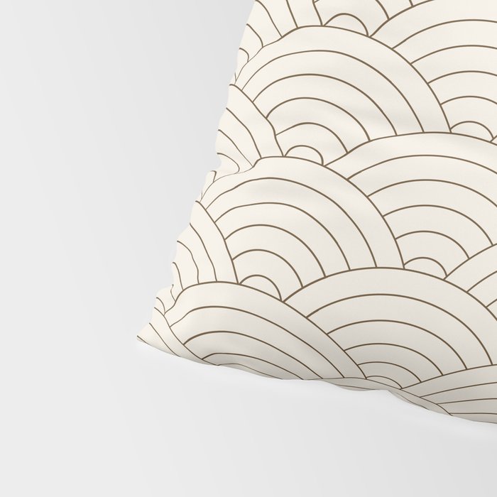 Waves (Cream & Chocolate) Pillow Sham Gallery Image 4