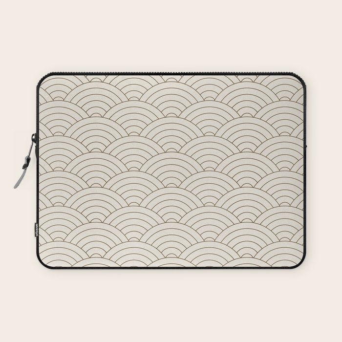 Waves (Cream & Chocolate) Laptop Sleeve Gallery Image 1