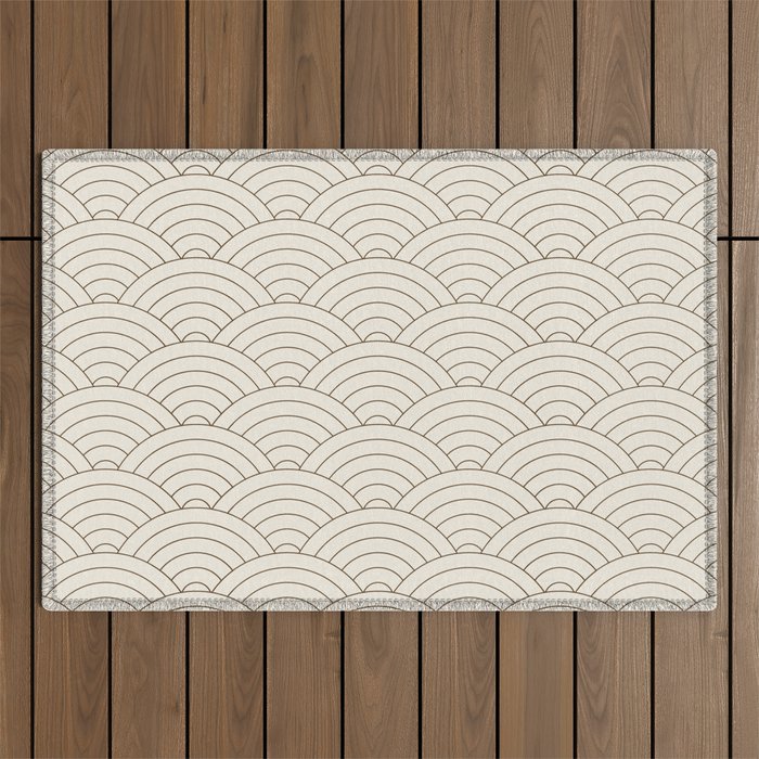 Waves (Cream & Chocolate) Outdoor Rug Gallery Image 1