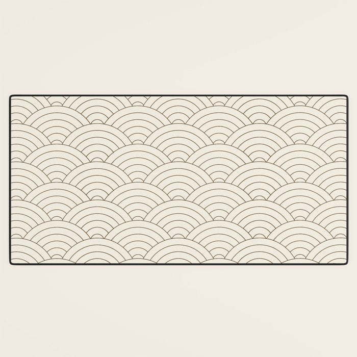 Waves (Cream & Chocolate) Desk Mat Gallery Image 3