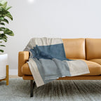 Classy Blue Beige Geometric II Throw Blanket Gallery Image 1