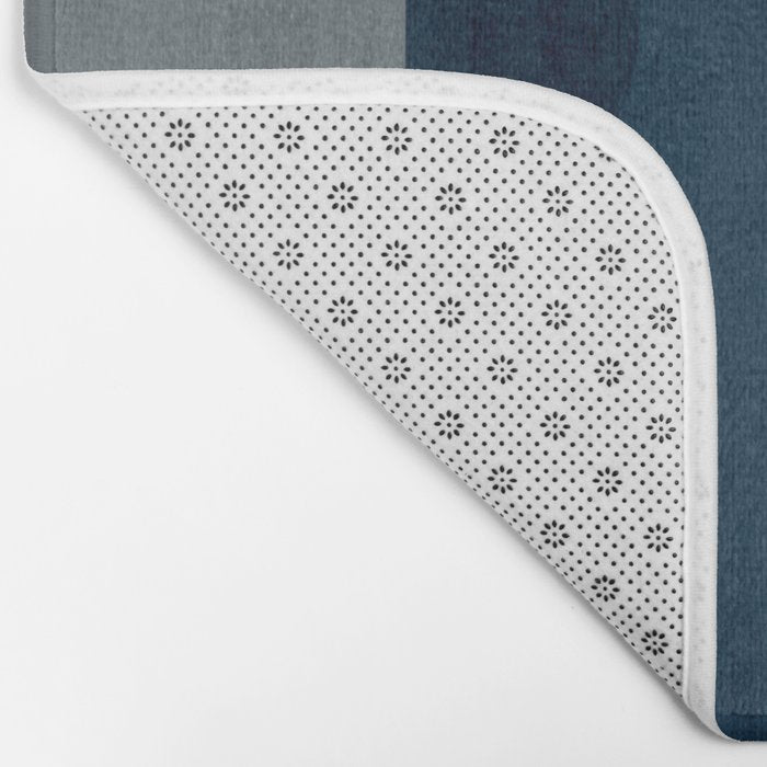 Classy Blue Beige Geometric II Bath Mat Gallery Image 2
