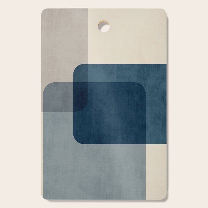 Classy Blue Beige Geometric II Cutting Board Gallery Image 1
