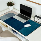 Classy Blue Beige Geometric II Desk Mat Gallery Image 2