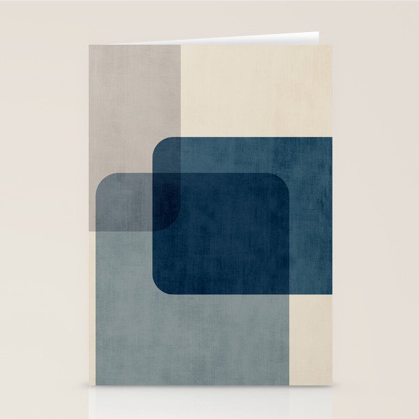 Classy Blue Beige Geometric II Stationery Card Gallery Image 2