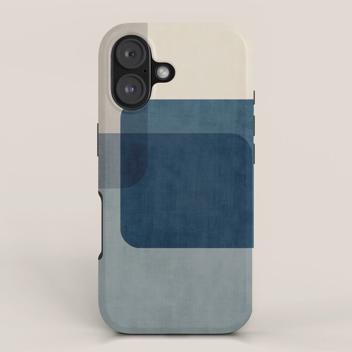 Classy Blue Beige Geometric II iPhone Case Gallery Image 1