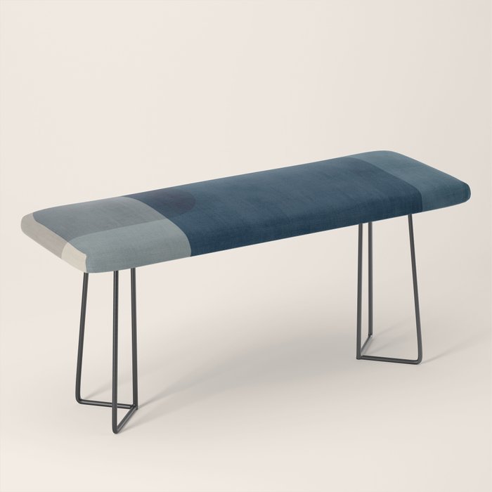 Classy Blue Beige Geometric II Bench Gallery Image 1