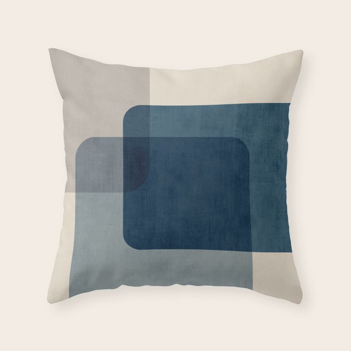 Classy Blue Beige Geometric II Throw Pillow Gallery Image 6