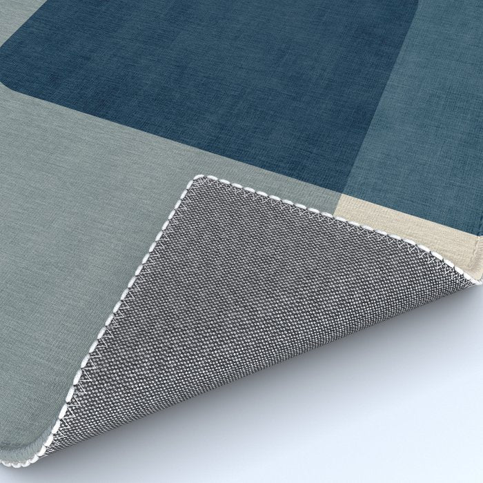 Classy Blue Beige Geometric II Rug Gallery Image 4