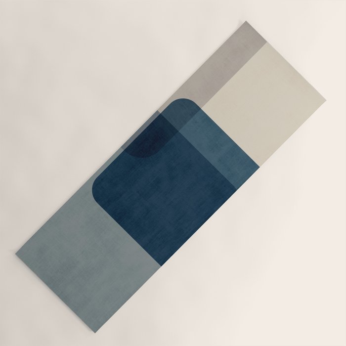 Classy Blue Beige Geometric II Yoga Mat Gallery Image 1