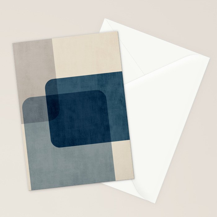 Classy Blue Beige Geometric II Stationery Card Gallery Image 2