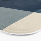 Classy Blue Beige Geometric II Bath Mat Gallery Image 3