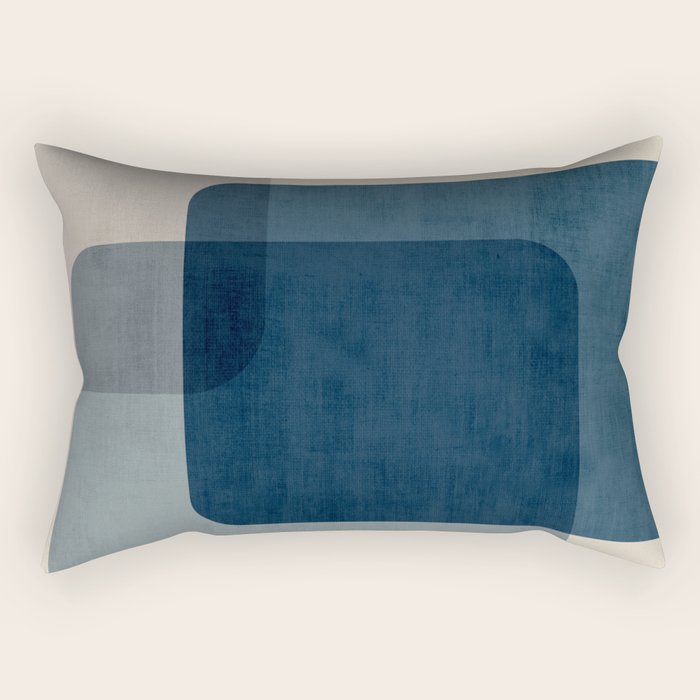 Classy Blue Beige Geometric II Rectangular Pillow Gallery Image 2